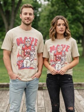 Drake Maye Cartoon Style New England Football T-Shirt size L Unisex